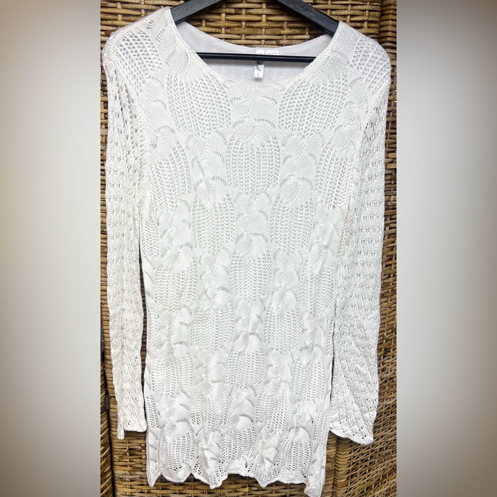 Ethyl- Lace White Womens Shirt- Size: Large, Pre- Owned